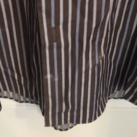 Brown Blue Stripe John W Nordstrom LS Shirt L - Picture 4 of 5